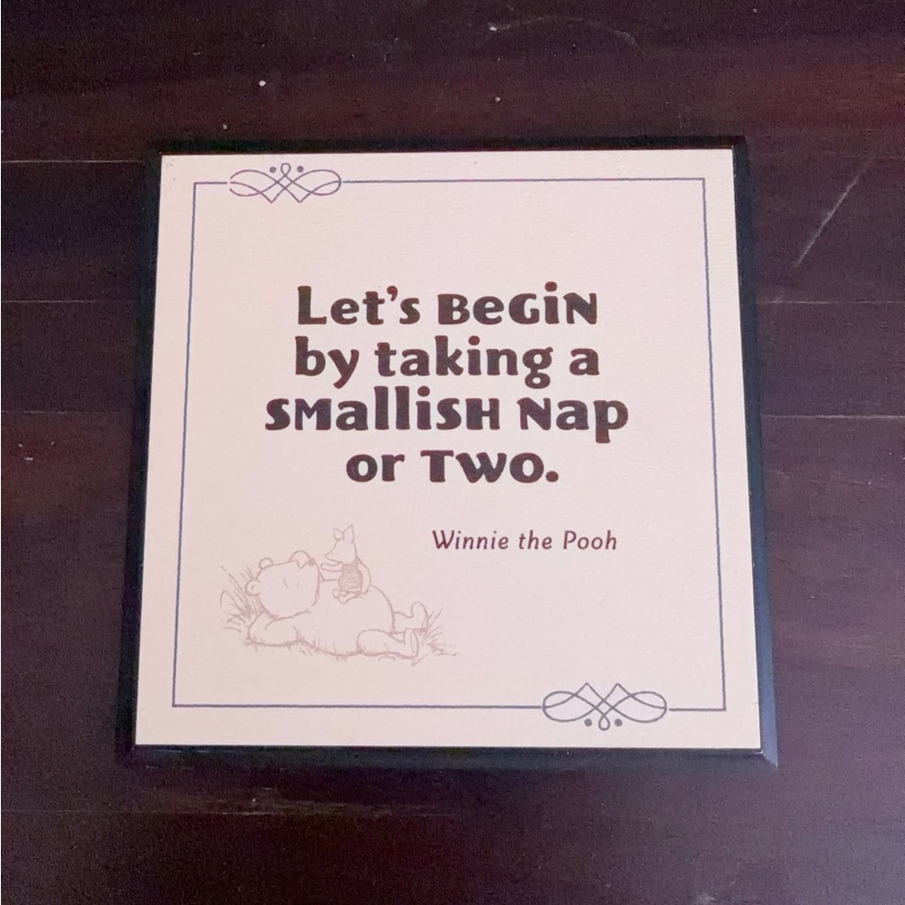 Hallmark Winnie the Pooh Quote Plaque - Cream and Brown